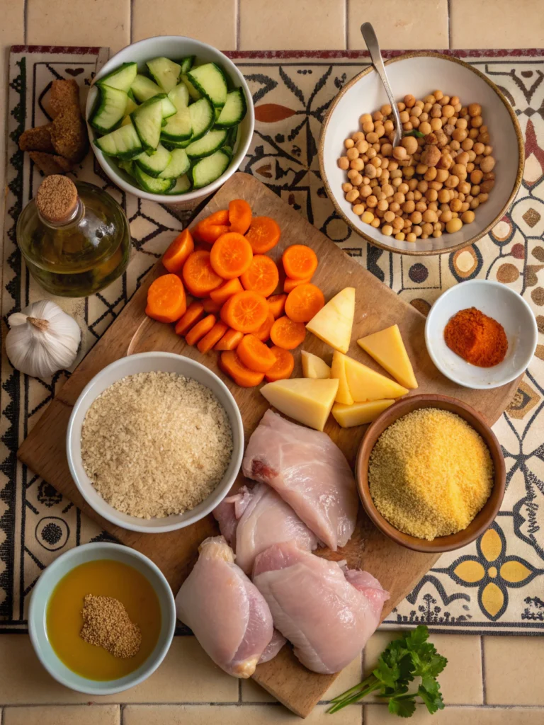 couscous met kippendijen ingrediënten